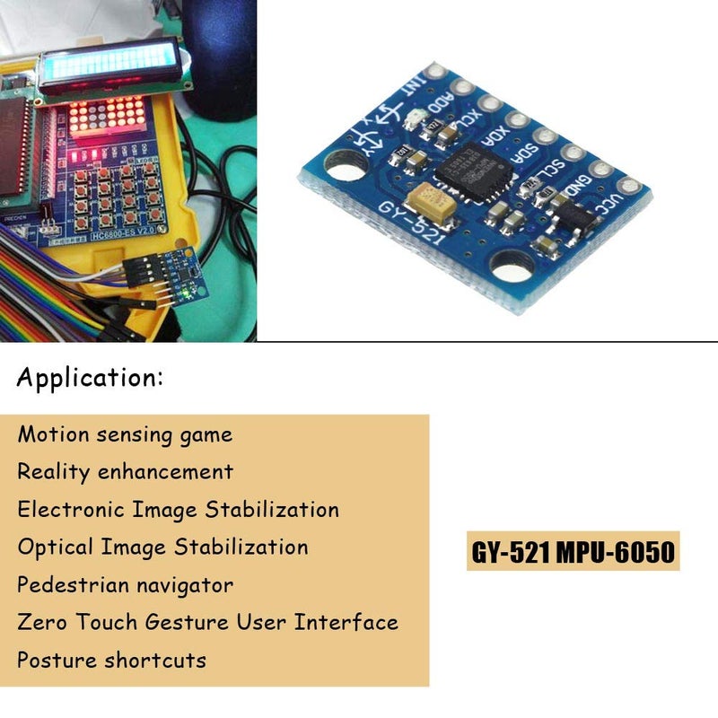 Ximimark 5Pcs GY-521 MPU-6050 Module 3 Axis Accelerometer 6 DOF Gyroscope Sensor Module 16 Bit AD Converter Data Output IIC 3-5v For Arduino - Image 5